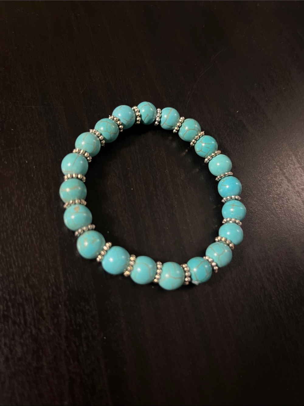 Turquoise Beaded Stretch Bracelet - Women's Jewelry